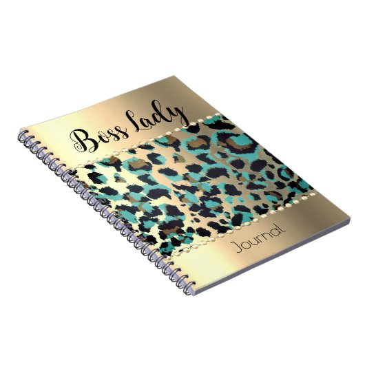 "Glam Leopard Boss Lady Notitieboek (Rechterzijde)
