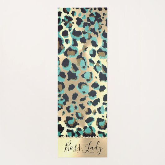 Glam Leopard Boss Lady Yoga Mat (Achterkant)