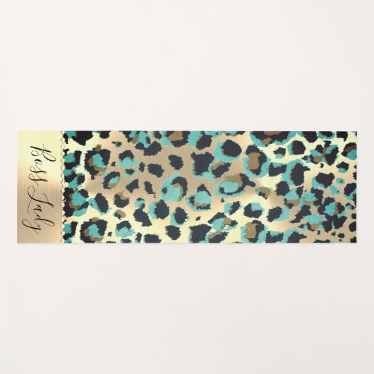 Glam Leopard Boss Lady Yoga Mat (Voorkant (horizontaal))