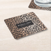 Glam Leopard Dierenprint Kartonnen Onderzetters (Schuin)