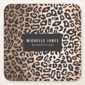 Glam Leopard Dierenprint Kartonnen Onderzetters (Voorkant)