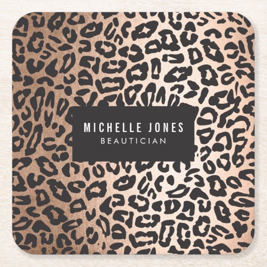 Glam Leopard Dierenprint Kartonnen Onderzetters (Voorkant)