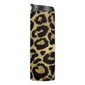 *~* Glam LEOPARD GOLD Glitter Thermal Tumbler Thermosbeker (Geroteerd rechts)