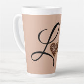 Glam Leopard Heart Love Design Latte Mok (Linkerhoek)