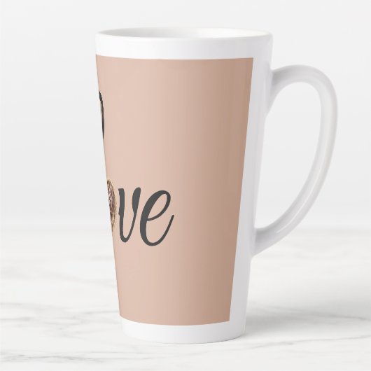 Glam Leopard Heart Love Design Latte Mok (Rechts)