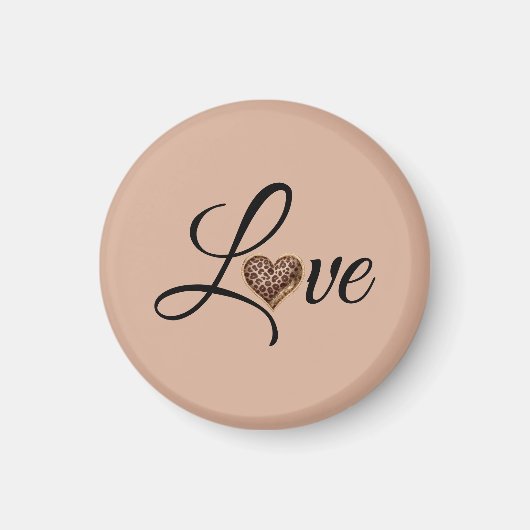 Glam Leopard Heart Love Design Magneet (Voorkant)