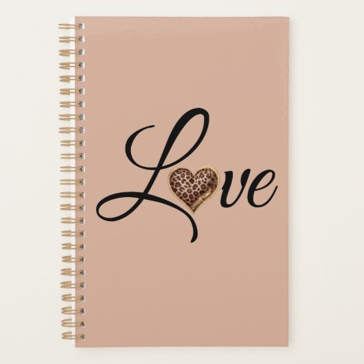 Glam Leopard Heart Love Design Planner (Voorkant)