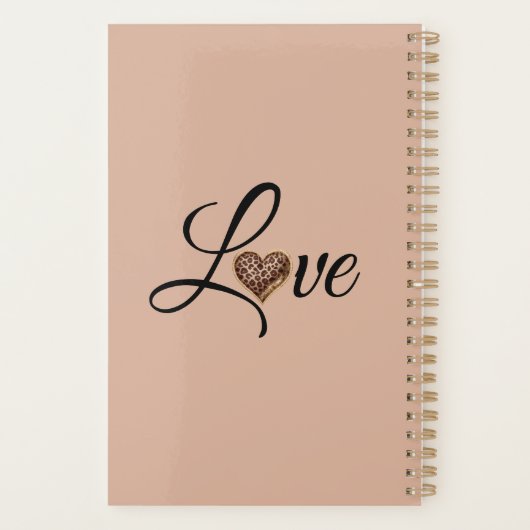 Glam Leopard Heart Love Design Planner (Achterkant)