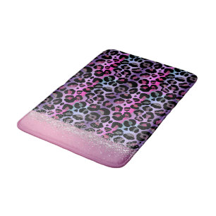 Glam Leopard Pink en Paars Monogram Badmat