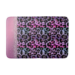 Glam Leopard Pink en Paars Monogram Badmat