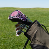 Glam Leopard Pink en Paars Monogram Golfheadcover (Insitu)