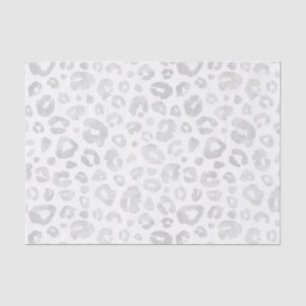 Glam Leopard Print Chic Trendy Silver Decoupage Tissuepapier
