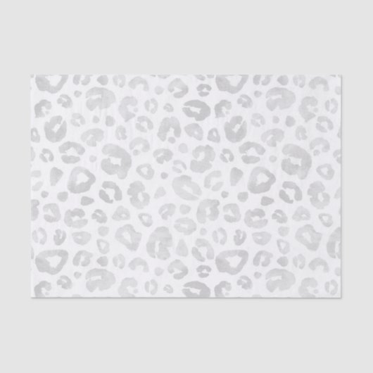 Glam Leopard Print Chic Trendy Silver Decoupage Tissuepapier (Voorkant)