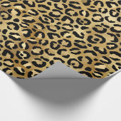 Glam Leopard Print en Faux Gold Foil Cadeaupapier (Hoek)