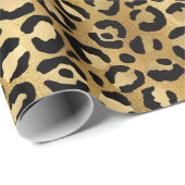 Glam Leopard Print en Faux Gold Foil Cadeaupapier (Rol Hoek)