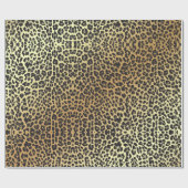 Glam Leopard Print en Faux Gold Foil Cadeaupapier (Vlak)