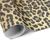 Glam Leopard Print en Faux Gold Foil Cadeaupapier (Rol Hoek)