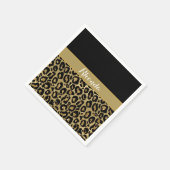 Glam Leopard Print Glitter Elegant Birthday Servet (Hoek)