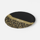 Glam Leopard Print Glitter Elegant Stijlvol Papieren Bordje (Gekanteld)