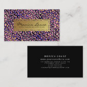 Glam Leopard Print Pink Fake Gold Professional Visitekaartje (Voorkant / Achterkant)