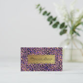 Glam Leopard Print Pink Fake Gold Professional Visitekaartje (Staand voorkant)