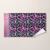 Glam Leopard Roze en Paarse Glitter Bad Handdoek (Handdoek)
