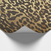 Glam Leopard Skin Golden Shiny Wrappapier Cadeaupapier (Hoek)