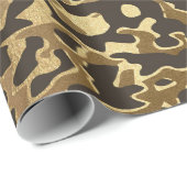 Glam Leopard Skin Golden Shiny Wrappapier Cadeaupapier (Rol Hoek)