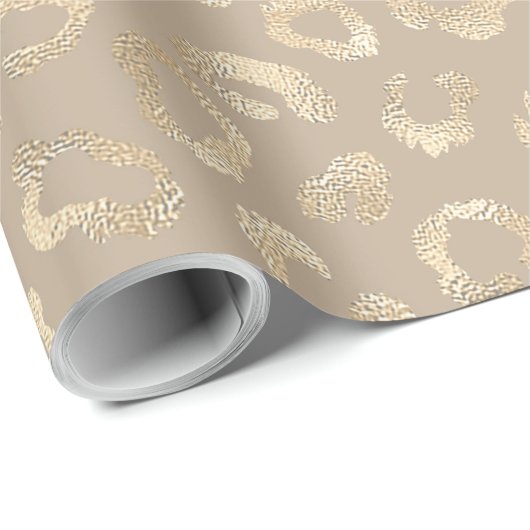 Glam Leopard Spot Pattern Safari Gold ID111154 Cadeaupapier (Rol Hoek)