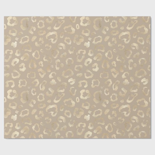 Glam Leopard Spot Pattern Safari Gold ID111154 Cadeaupapier (Vlak)