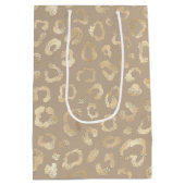 Glam Leopard Spot Pattern Safari Gold ID111154 Medium Cadeauzakje (Achterkant)