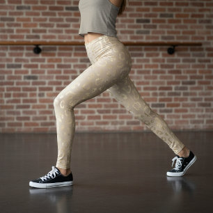 Glam Leopard Spot Pattern Safari Gold ID1154 Leggings