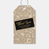 Glam Leopard Spot Safari Bedankt Gold ID1154 Cadeaulabel (Voorkant)