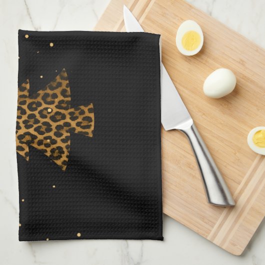 Glam Leopard Tree Holiday Theedoek (Quarter Fold)