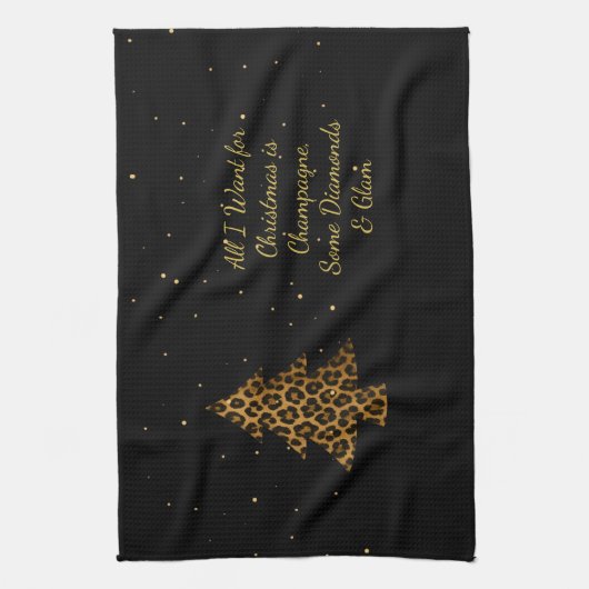 Glam Leopard Tree Holiday Theedoek (Verticaal)
