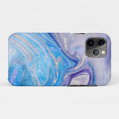 Glam licht blauw paars zilver glinsterend marmer Case-Mate iPhone case (Achterkant (horizontaal))