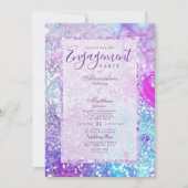 Glam lila lavendel blauwgroen marmer glitter Verlo Kaart (Voorkant)