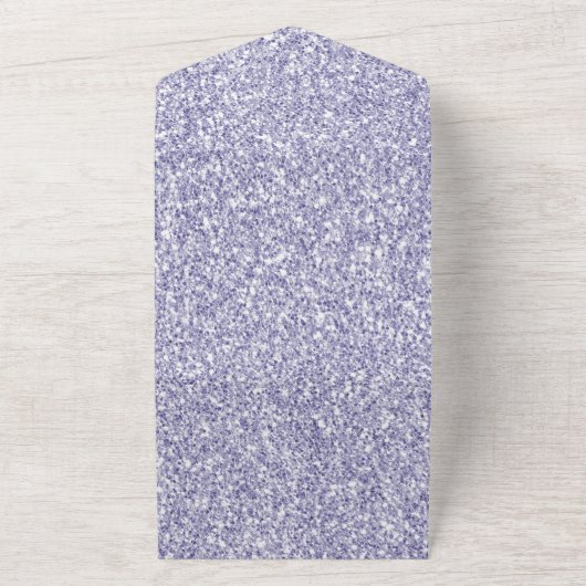 Glam Lila Lavender Paars Glitzy Glitter All In One Uitnodiging (Buitenkant)