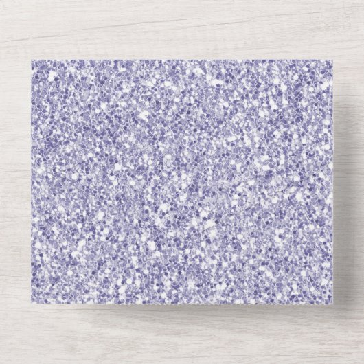 Glam Lila Lavender Paars Glitzy Glitter All In One Uitnodiging (Achterkant)