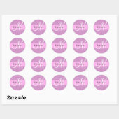 Glam Lila Metallic Pink Honeycomb Monogram Naam Ronde Sticker (Vel)