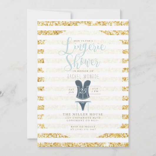  Glam Lingerie Douche uitnodigen Kaart (Voorkant)