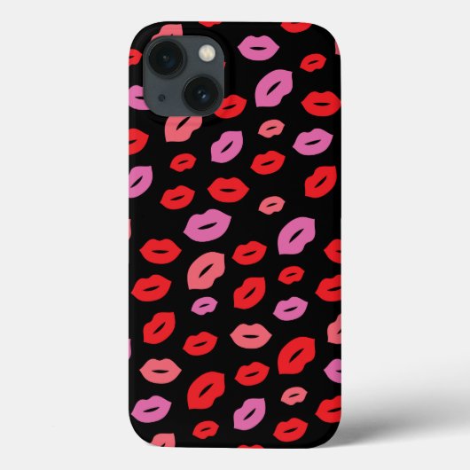 Glam Lip Print Beauty Pink/Red/Black Case-Mate iPhone Case (Achterkant)