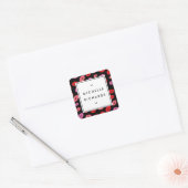 Glam Lip Print Makeup Artist Beauty Pink/Red/Black Vierkante Sticker (Envelop)