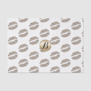 Glam Lips Kus Glamour Chic Monogram Modern Feest Tissuepapier