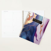 Glam Liquid Marble Blue Paars Gold monogram Planner (Display)