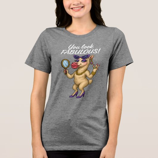 Glam Llama - Fabulous van hoofd tot hoef Tri-Blend Shirt (Voorkant)