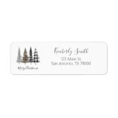 Glam Luipaard en Plaid Kerstadres Etiket (Voorkant)