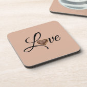 Glam Luipaard Hart Liefde Design Bier Onderzetter (Linkerzijde)