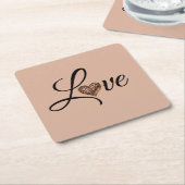 Glam Luipaard Hart Liefde Design Kartonnen Onderzetters (Schuin)