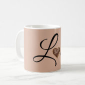 Glam Luipaard Hart Liefde Design Koffiemok (Voorkant links)